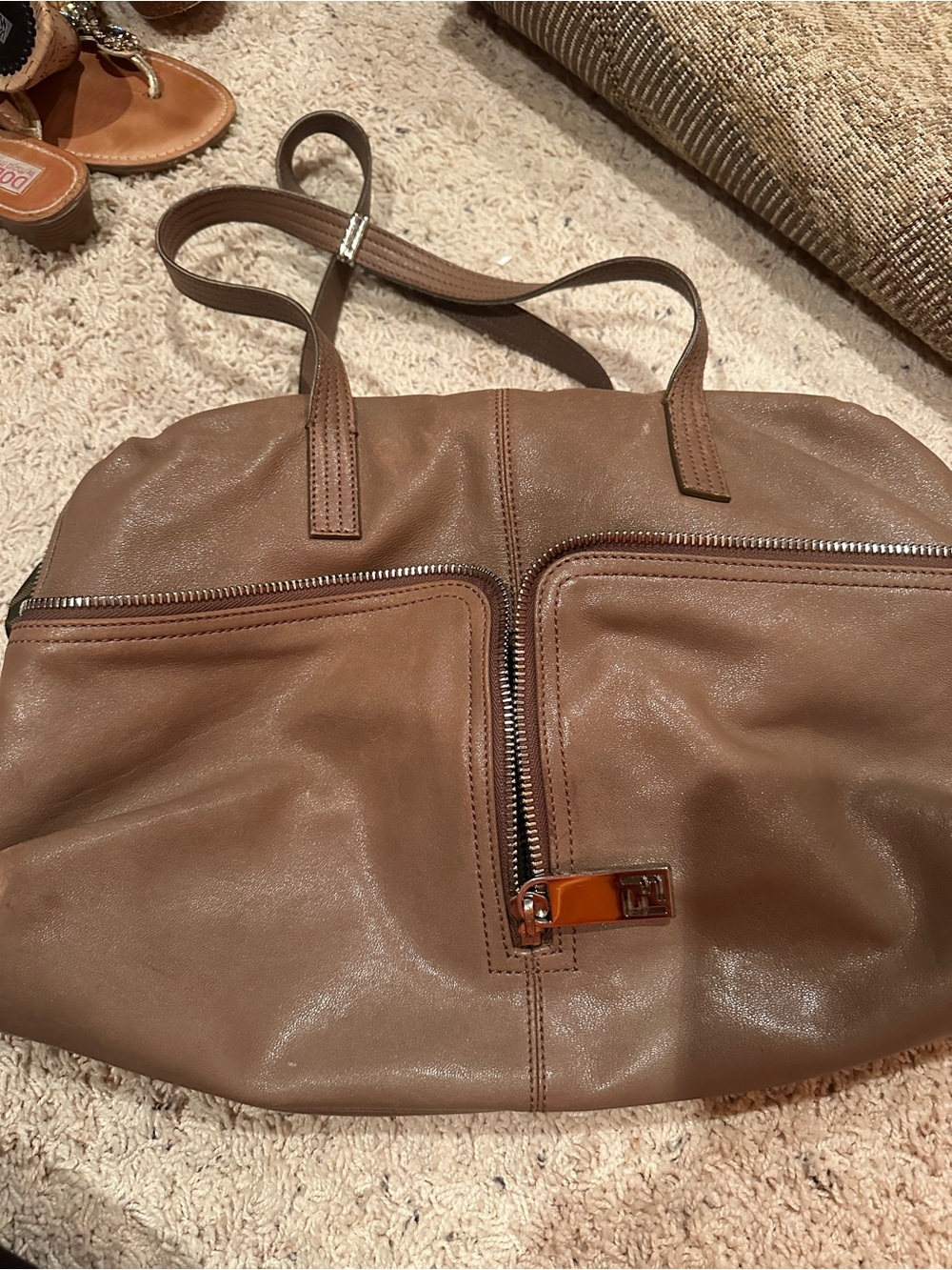 Fendi unzipped Boston Bag